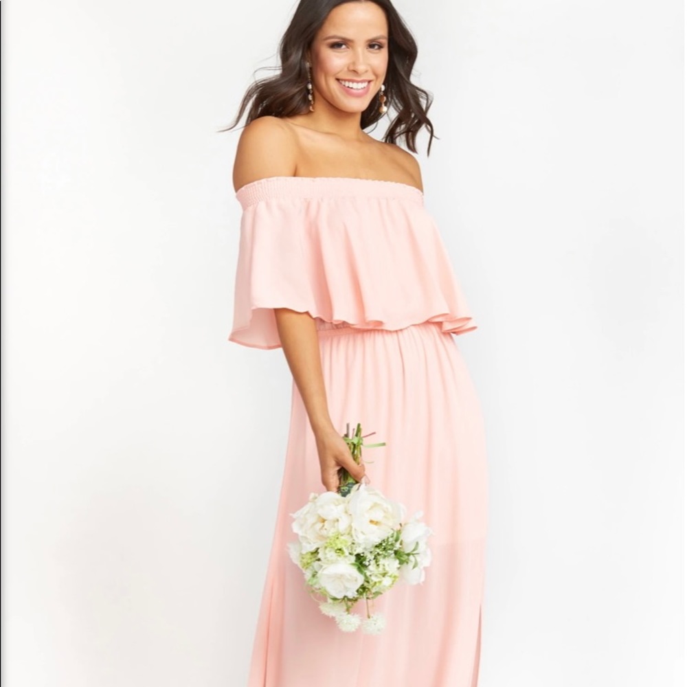 Show me your Mumu Hacienda gown in Frosty pink crisp.